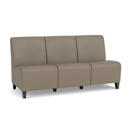Siena Lounge Reception Armless 3 Seat Tandem Seating No Center Arms, Black, MD Farro Upholstery